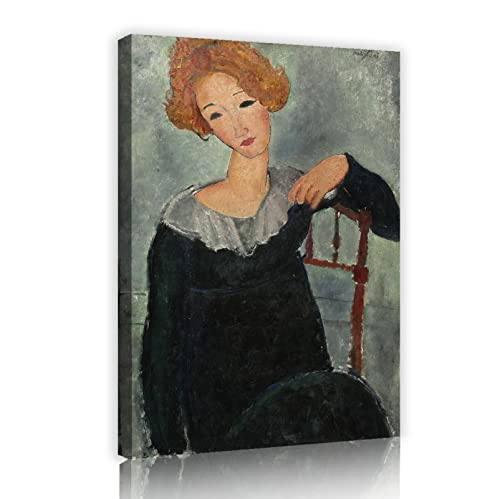 Femme aux cheveux roux impression sur toile Modigliani 45x68cm cadre intérieur pour salon