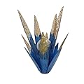 Yaoemei Tequila Rustic Sculpture, Metal Agave Statues Garden Hand Painted Decor for Yard Lawn Patio, Home Outdoor Courtyard Decoration with Solar Light Hollowed Leaves, Ornament Gifts (Blue, Size)