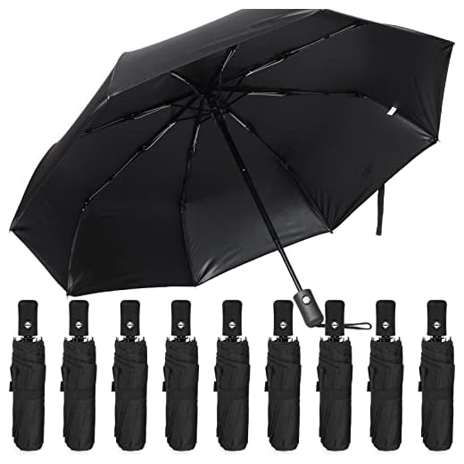 Best mens umbrella black Kajaia Compact Umbrella Set of 9