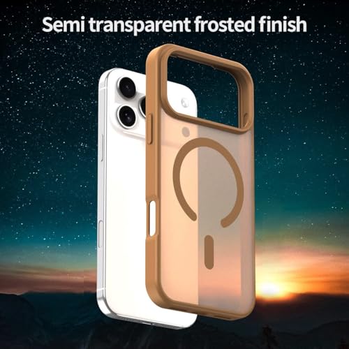 Image of Elzzi Magnetic Case Compatible with iPhone 17 Pro Case (Compatible with MagSafe) Slim Translucent Matte Shockproof with Anti-Fingerprint Phone Case, Desert