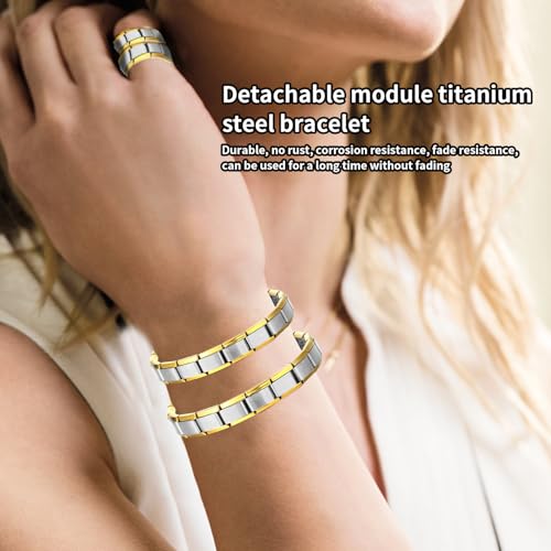 Italienisches Charm Bracelet, Italienisches Charm Armband Italian Charm, Abnehmbares Edelstahl Modular Armband, 18PCS Italienischer Charms, Mädchen Jungen