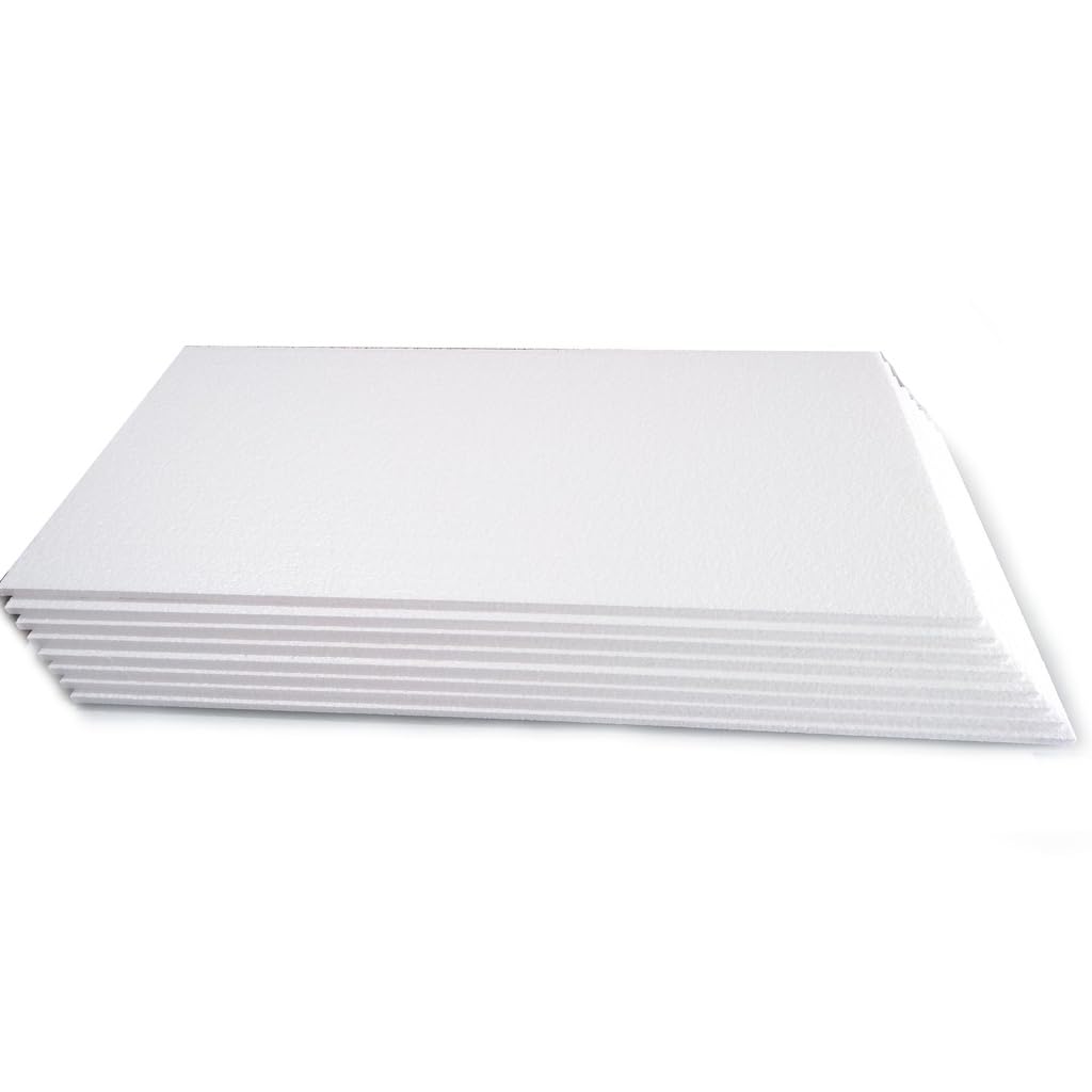 Polistirolo EPS 150 - 50x100 cm – Set 10 Pannelli Isolanti Alta Densità Spessore 10/20/30/40 mm – Isolamento Termico, Imballaggio, Edilizia e Fai da Te (cm 2 x 50 x 100)