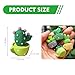 Bawkars 4 PCS Cute Mini Cactus Figurines, Car Dashboard Decorations, Resin Cactus Accessories, Universal Plant Decoration Accessories for Most Cars (Green)