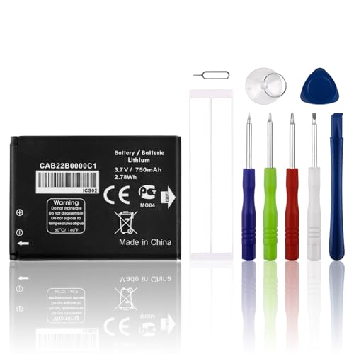 SwarKing Batterie de rechange CAB22B0000C1 CAB0400000C1 compatible avec Al-Catel One Touch 665, OT-665, OT-665x, OT-2010, OT-2010D, OT-2010G, Al-Catel Sesame II,...