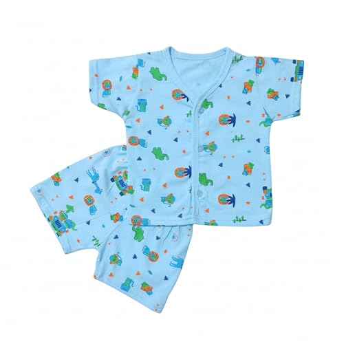 Image of Lil' Shark Baby Cotton T-Shirt & Shorts Set | 100% Pure Cotton Summer Wear for Baby Boys & Girls | Soft, Breathable Infant Casual Outfit | Printed T-Shirt with Shorts Set