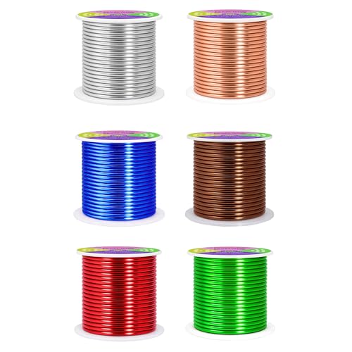 Image of Mandala Crafts 8 GA Green Brown Red Assorted Anodized Aluminum Craft Wire | 120 FT, Colored, Flexible, Bendable for Bonsai Armature Sculpting Wire Wrapping Jewelry Making, Weather & Tarnish Resistant