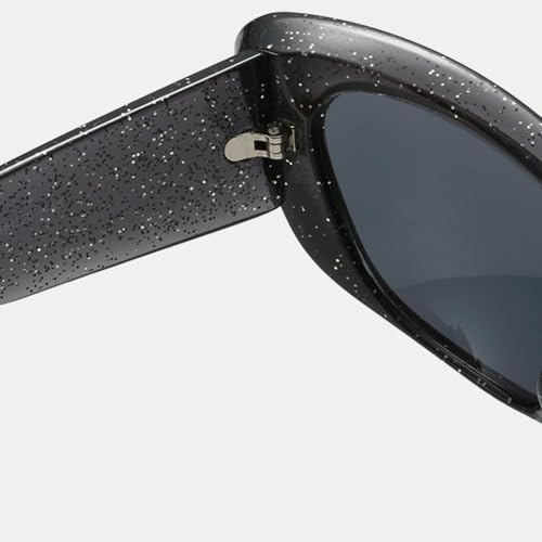 Lunettes de soleil œil de chat scintillantes au design rétro punk unique