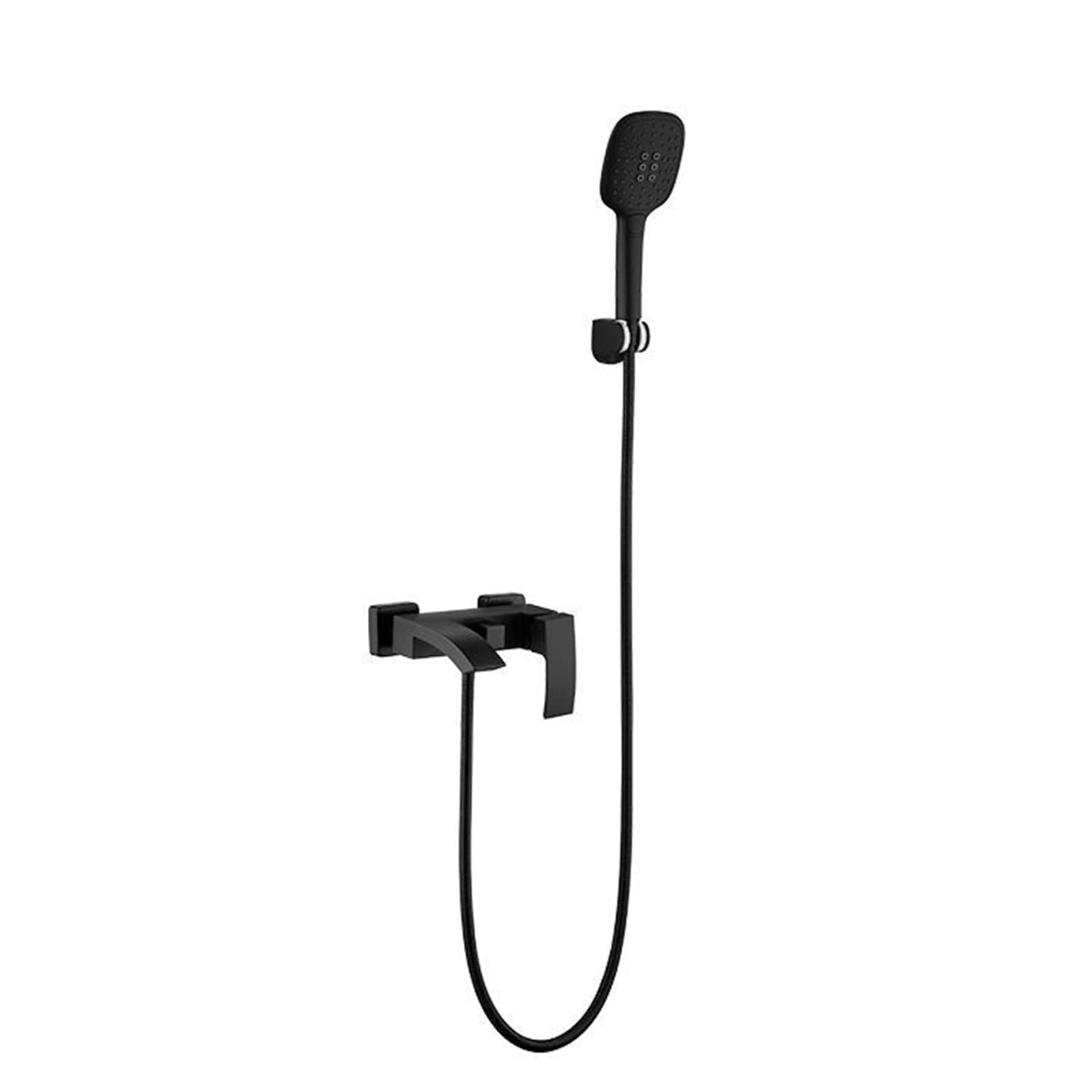 CWCQGH Waterfall Bathtub Faucet Brass Bathtub Faucet Bathtub Filler Modern Single Handle Bathtub Shower Mixer Wall Mounted Bathtub Shower Faucet Set with 3 Function Hand Shower and 59 Inc