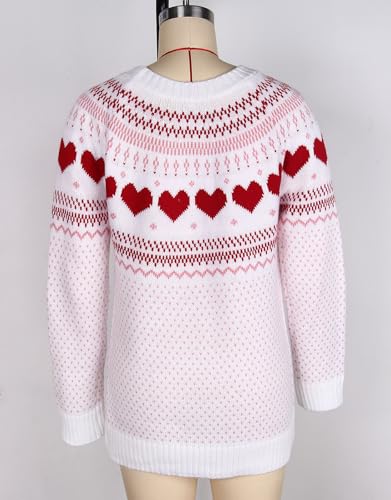 Image of Women's Long Sleeve Crewneck Casual Fall Winter Fair Isle Pullover Sweaters