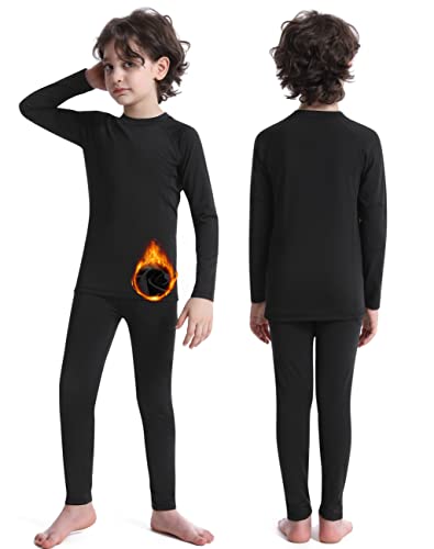 Roadbox thermoanzug Boys- sportunterwäsche Jungen Set Funktionsshirt Thermohose thermohosen thermooberteile mit Tasche für ski Angeln Laufen Eishockey Tubing Tubing Reiten Cover