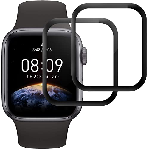 POOPHUNS 2 Stück Schutzfolie Kompatibel mit Apple Watch 44mm Series 6/SE/Series 5/Series 4, 3D Full Cover Displayschutzfolie für iWatch 6 44mm Folie, Anti-Kratzer, Blasenfrei, Anti-Fingerprint Cover