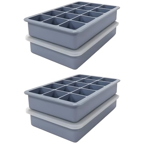 Pack de 4 moldes de silicona para cubos de hielo con tapa miniatura 1
