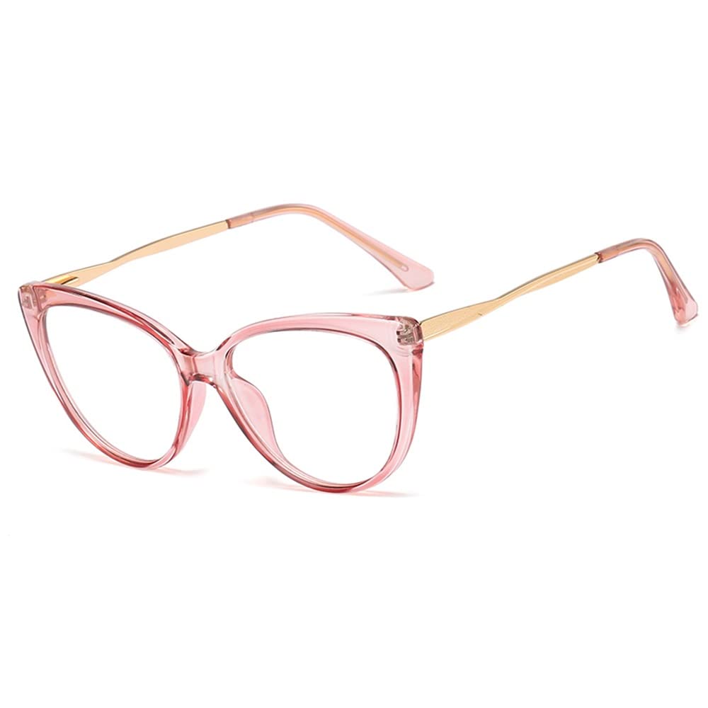 FREAZE 1,5 occhiali da lettura con occhio di gatto, montatura grande, alla moda, per la lettura, unisex, per computer, anti-stanchezza (colore: rosa, dimensioni: 2,0X)