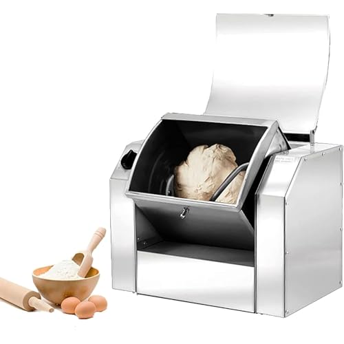 LHQYA Commercial Dough Mixer, Heavy-Duty Spiral Kneading Machine, 0-30 Minute Timer, Kneading Capacity: 1-3kg, Production Rate: 30kg/h, for Steamed Buns, Bread and Dumpling Wrappers
