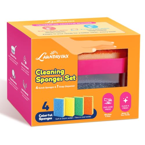 Image of LAUNDRYLUX Scrub Sponge Set, Dual-Sided Temperature-Responsive Scrubber