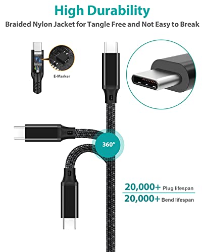 Elfesoul Usb 4 Cable, Usb C To Usb C Cable 5Ft, 8K Hd Display, 40 Gbps Data Transfer, 240W Usb C Charging Cable For Thunderbolt 3/4 Cable, Macbook Pro, Type-C Laptop, Hub, Docking, And More. #TOP4