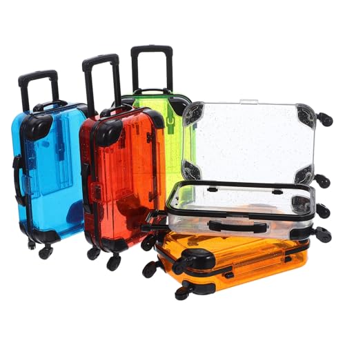 Beaupretty 5個用トロリー点 ミニスーツケース カラフル収納学習 おままごと遊び キッズ用荷物整理 旅行ごっこ遊びおもちゃ