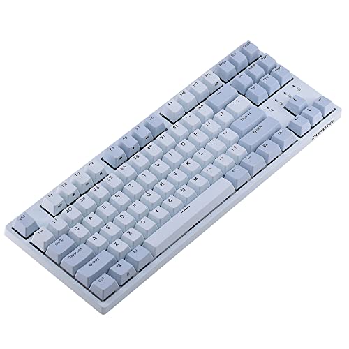 Image of DURGOD Taurus K320 TKL Mechanical Keyboard | 87 Keys Tenkeyless | USB C Wired | Doubleshot PBT Keycaps | Programmable Keys | NKRO Rollover | Windows & Mac (Haze BlueCherry Speed Silver)