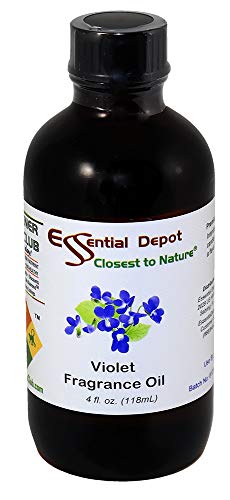 Essential Depot Violet Fragrance Oil - 4 oz - Supplied in 4 oz. Amber Glass Bottle with Black Phenolic Cone Lined and Safety Sealed Cap