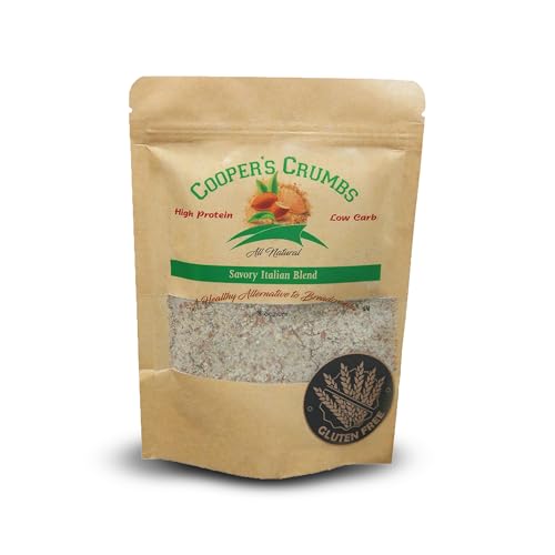 Cooper's Crumbs All Natural Gluten Free Low Carb Bread Crumb Alternative, High Protein, Vegan, Certified Kosher, Paleo, Keto, Packaging may vary (Savory Italian Blend)