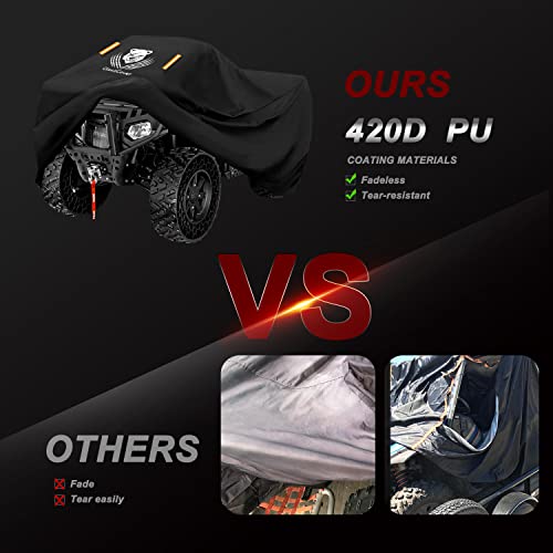 Clawscover Atv Cover Heavy Duty Waterproof Outdoor Xl-Plus 83 Inch Fadeless 420D Oxford Cloth Quad Atc 4 Wheeler Covers All Season All Weather Uv Protection For Kawasaki Yamaha Suzuki Honda Polaris #TOP5