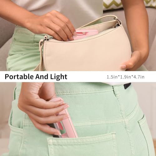 Lerat Portable Handheld Fan, 2 IN 1 Mini Hand Fans, [8-15 Working Hours] USB Rechargeable Personal Foldable Fan for Indoor, Small Pocket Fans Travel Essentials for Outdoor (Pink) by Lerat - Used condition - Image 7