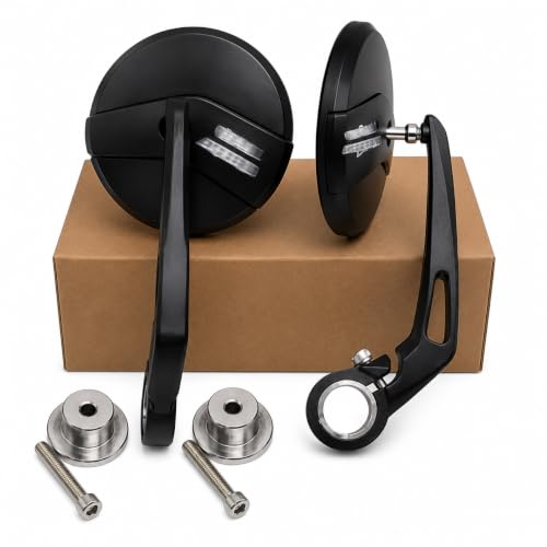 Image of Aluminium Universal Handle Bar End Mirror For Hunter 350 /Meteor 350 /Classic 350 /Super Meteor 650 /Shotgun 650 /GT 650 /Interceptor 650 /Guerrilla 650, Pair (A2)