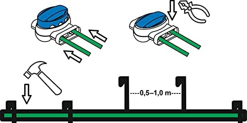 G greengrass tools Lawn Robot Mowing Area Extension Set Cable Hook Connector Boundary Wire Pegs Clamps - Compatible with Yard-Force Husqvarna Automower Gardena Worx, Set: 25 m + 50 H + 4 V