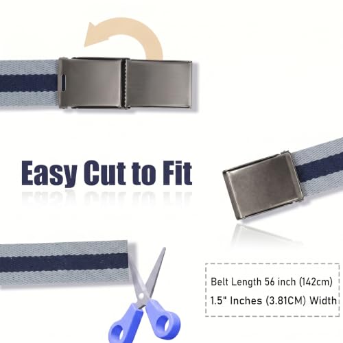 Image of Mile High Life Canvas Web Belt | Cut to Fit Up to 52 inch | Flip-Top Matte Silver Nickel Buckle 12 Colors