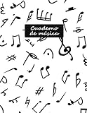  Cuaderno de música: Cuaderno de pentagramas para escribir notación musical - 12 pentagramas por página - Tamaño A4, 108 páginas