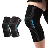MILAIUN 2 Stück Kniebandage Damen und Herren, Kompression Kniestütze, Sport Knieschoner für Handball, Volleyball, Radsport, Basketball(M, Schwarz)…