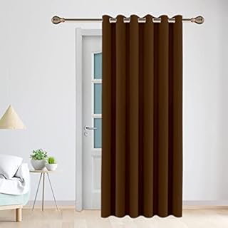 Blackout Single Curtain for Door 52"x 84"1 panel (Dark Brown)