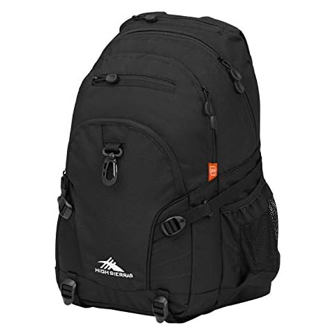 High Sierra Loop Backpack, Travel, or Work Bookbag with tablet sleeve, One Size, Black Cover