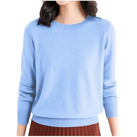Women's Lightweight Crew Neck Knitted Sweater Cover
