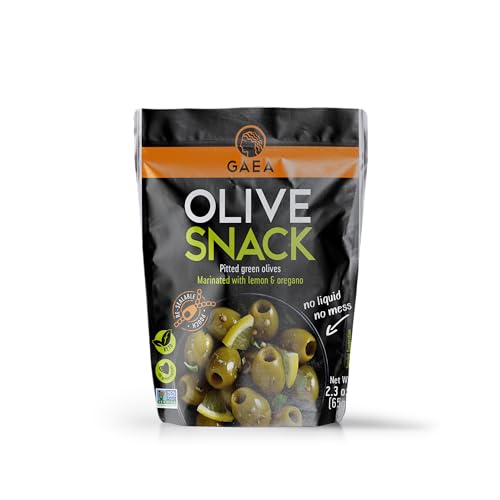 GAEA Pitted Green Olives Marinated With Lemon & Oregano Snack