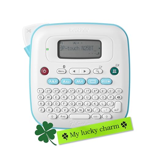 Brother P-Touch PT-N25BT Personal Connected Label Maker, Bluetooth, Design&Print2 app, Portable, Handheld and Prints with P-Touch Btag½â€ (12mm) Wide Color Label Tapes