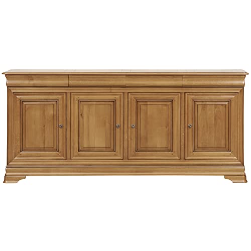 GONTIER – Aparador enhilado de 4 puertas de roble macizo (22 x 55 cm)