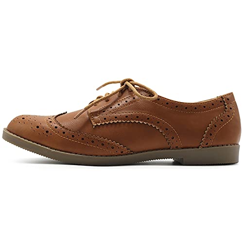 Ollio Women'S Flats Shoes Wingtip Lace Up Oxfords M2921 (8.5 B(M) Us thumb #1