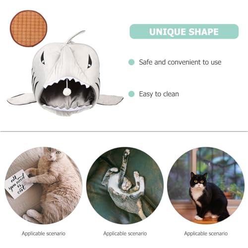 Yardwe Covil De Tubarão Para Animais De Estimação Local De Dormir Para Animais De Estimação Casa Par