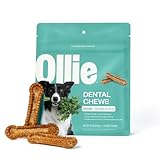 Ollie Dental Chews for Medium Dogs, 12 Oz, Fresh Breath, Teeth Cleaning Treats, Sticks for Dog Oral Care, with Parsley and Cinnimon, for Pups 26-50 lbs