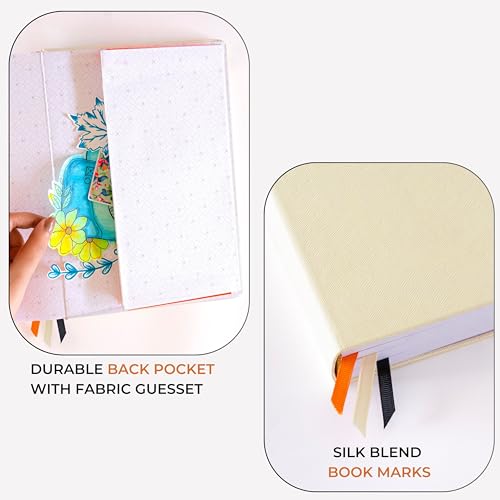 Image of NEORAH -A5 DOTTED | 368 Pages - 110 Gsm |PAGE A DAY JOURNAL (21x14.8 cm)-Hardcover Dot Grid Notebook |Back Pocket |3 Silk Book Mark - Completely HANDMADE for Journaling,writing- AFTERGLOW