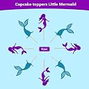 The Banner Company | Set of 8 Mermaid Cupcake Toppers | Enchanting Under-the-Sea Party Decorations | Birthday Cake Picks | Kids Mermaid Theme Supplies gallery image