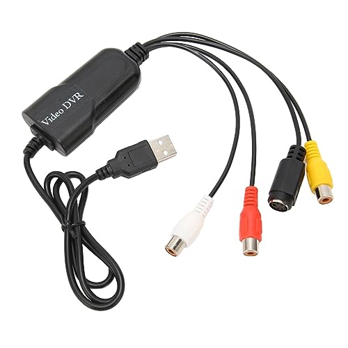 Convertidor VHS a Digital, Tarjeta de Captura de Vídeo USB 2,0 Dispositivo de Tarjeta de Captura de Audio y Vídeo Antiguo VHS Mini DV Hi8 DVD VCR a Convertidor Digital