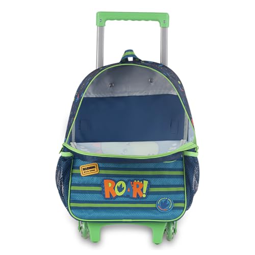 Kit Mochila de Rodinhas Dinossauro Lancheira Térmica Estojo Escolar Infantil Menino