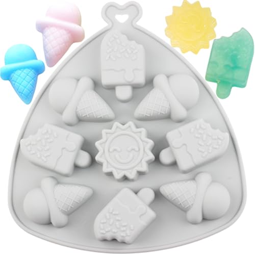 AIBOYA 9 Cavity Ice Cream Silicone Candy Molds Sun Mold For Chocolate Candy