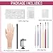 Nail Practice Hand, Practice Hand for Acrylic Nails - Flexible Right Hand Kit | 140 Tips, Glue, 6 Brushes, Clamp Stand | Manicure Training Tools for Beginners & Pros