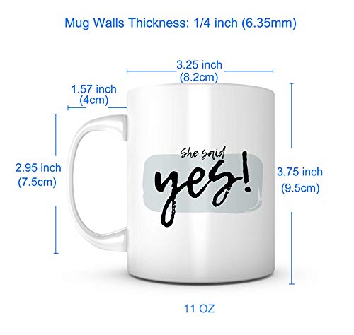 I Said And She Said Yes Mug Set-11 Ounce White Ceramic Mug, Couples Gift For Wedding Anniversary Bridal Shower Engagement, Coffee Mugs For Him Her, Fiance Mug Gift, Gift For Just Engaged #TOP5
