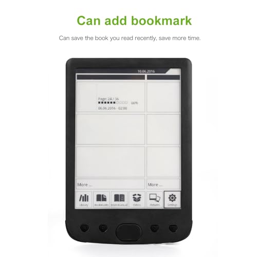 E Book Reader, 6 Inch Eye Friendly Ink Screen, Compact and Lightweight Touchscreen Electric Book Reader, 8GB Memory, Portable Electronic Book Reader for Paper Like Reading - Thumbnail 4