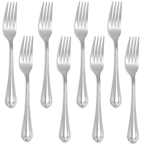 KEAWELL Pearl Edge 8-Piece Premium Fork Set, 18/10 Stainless Steel,