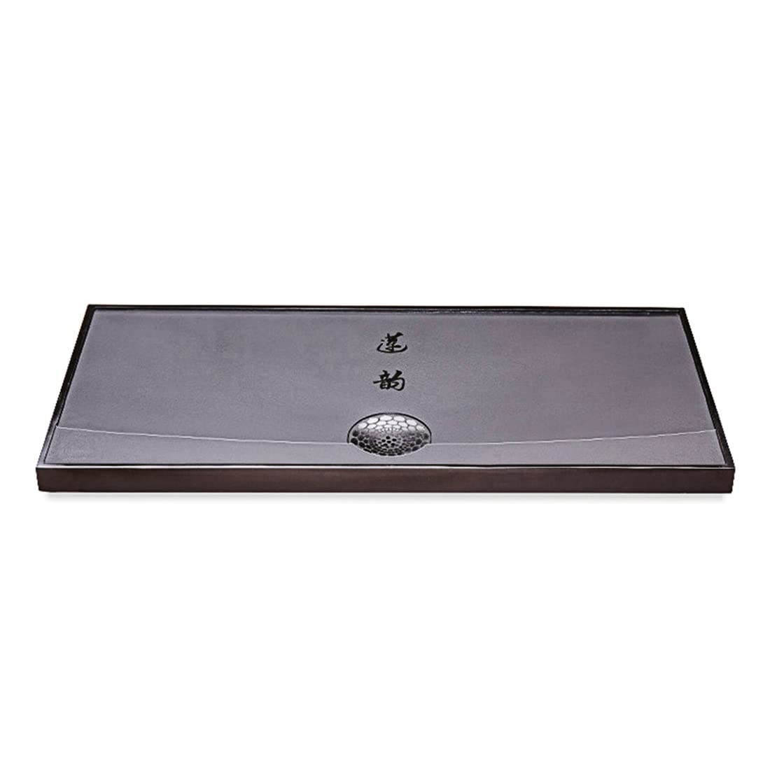 Plateau en Pierre avec Trou de Drainage et 8 Accessoires pour Service à thé Kungfu (A 70 x 35 x 3 cm)